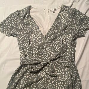 Spotted green dry goods mini dress